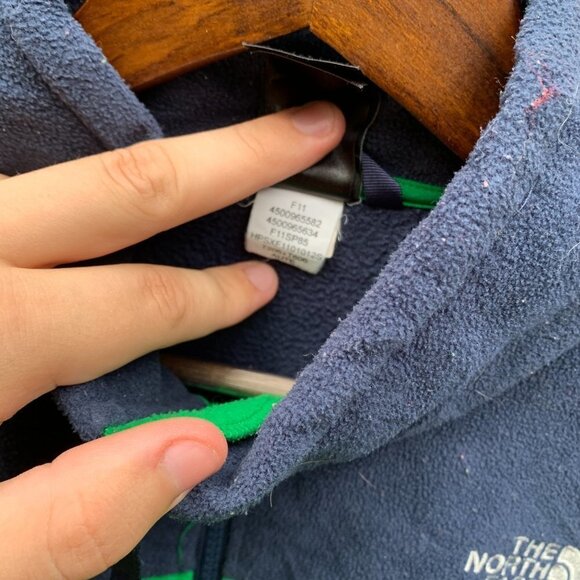 The North Face Fleece Zip Up Jacket Varsity Green - Picture 3 of 9